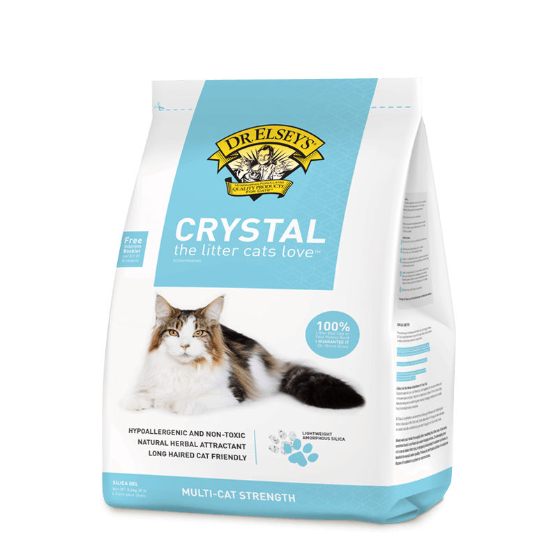 cat eating crystal litter