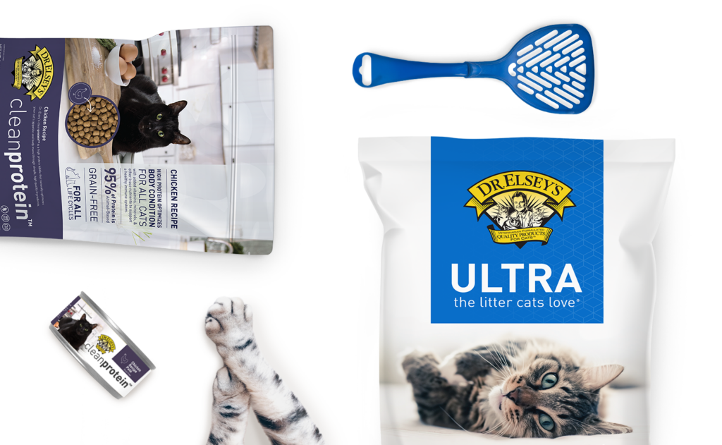 Dr. Elsey's cleanprotein™ cat food and Ultra cat litter