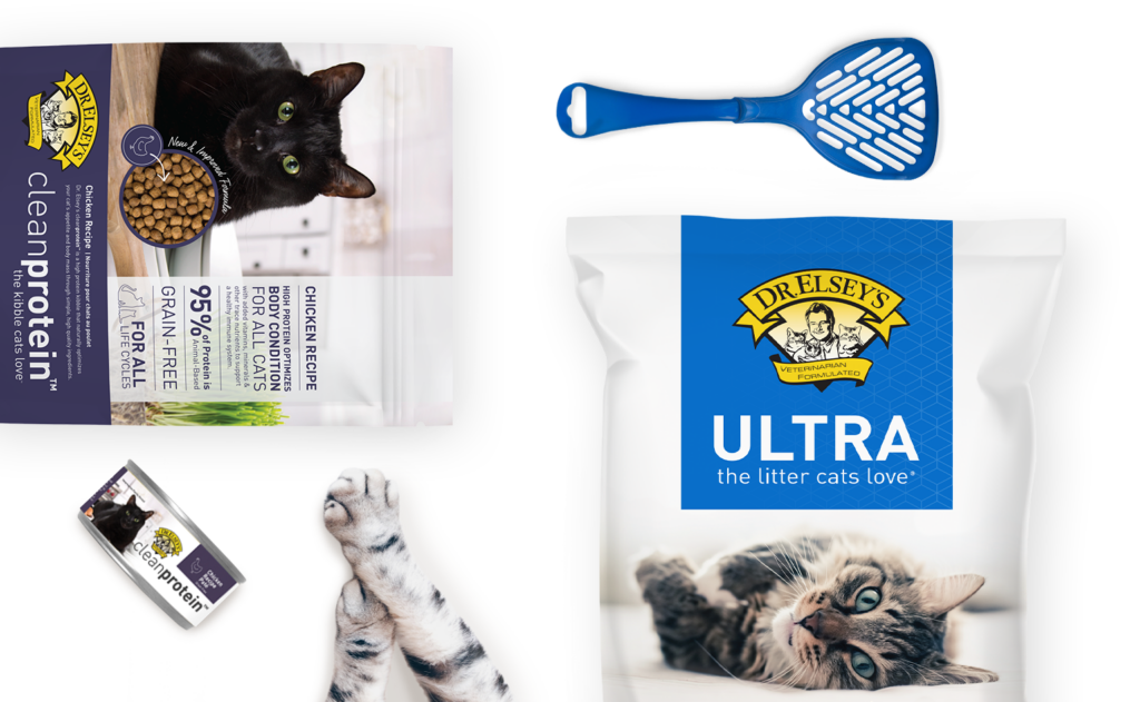 Dr. Elsey's cleanprotein™ cat food and Ultra cat litter