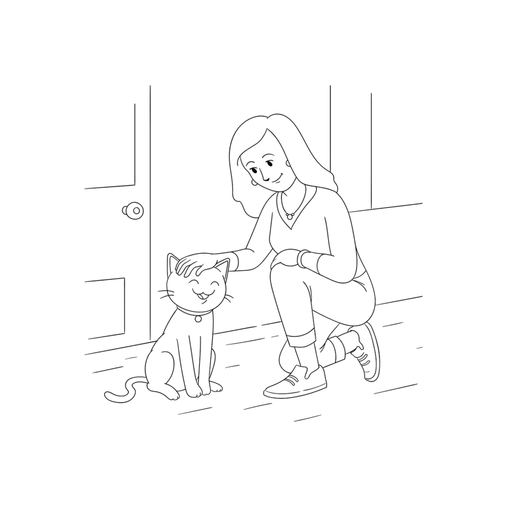 illustration of a happy cat