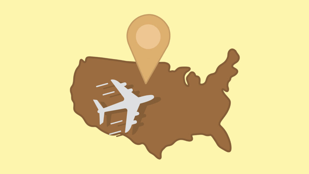 Airplane Over Map